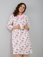 Ночная сорочка С-008/белорозовый-розы