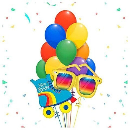 Фонтан из разноцветных шаров "Яркий летний"