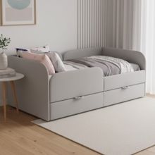 Кровать детская 160х80 см с бортиком и ящиками (капучино Беверли)