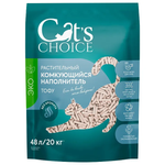 Растительный комкующийся наполнитель тофу Cat's choice без аромата 48 л/20 кг