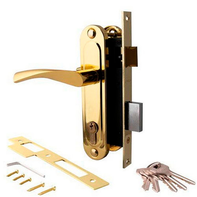 Замок Апекс врезной 1223/60 G золото 70мм