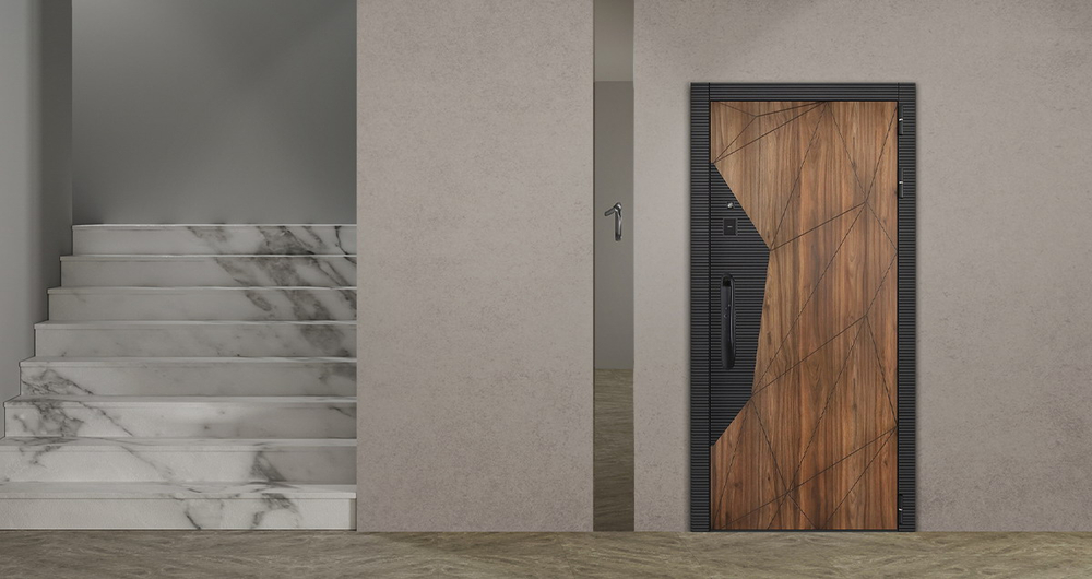 Стальная дверь "Берилл" (биометрический замок DZ 888). Заказная модель.