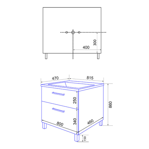 Комплект Тумба Azario Ника 80 Н 815х470х860 напольная, с раковиной Tempo 80, белый глянцевый (CS00091370)