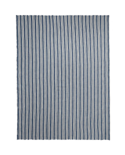 Zara Home плед из хлопка, синий, в полоску · 9126/004
