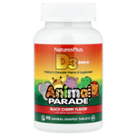 NaturesPlus, Animal Parade®, витамин D3, со вкусом черешни, 12,5 мкг (500 МЕ), 90 таблеток в форме животных