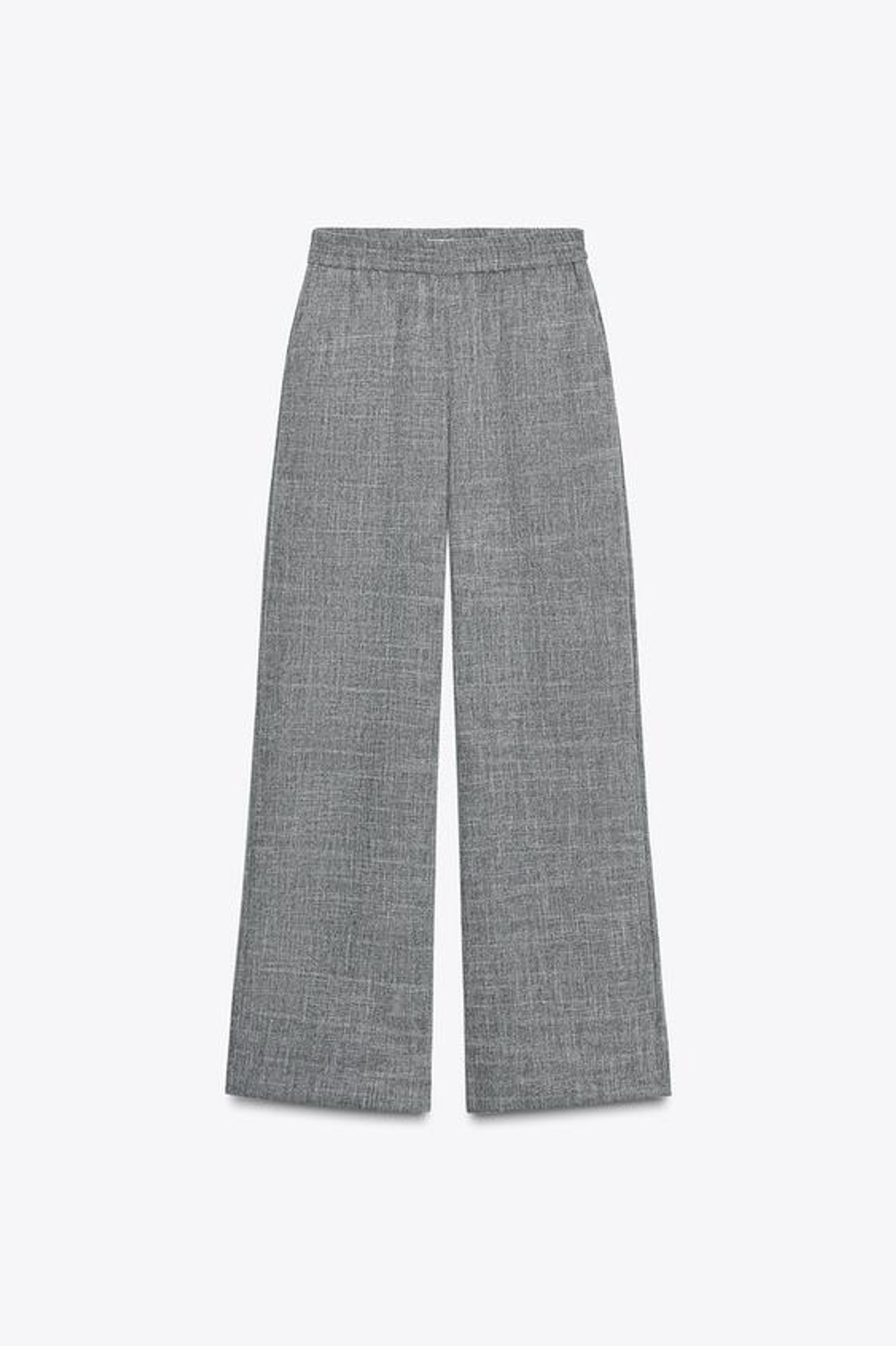 ZARA ШИРОКИЕ БРЮКИ, СЕРЫЙ МЕЛАНЖ