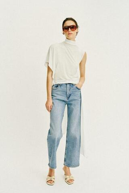 ZARA ДЖИНСЫ Z1975 STRAIGHT С ВЫСОКОЙ ПОСАДКОЙ, ВЫЦВЕТШИЙ СИНИЙ