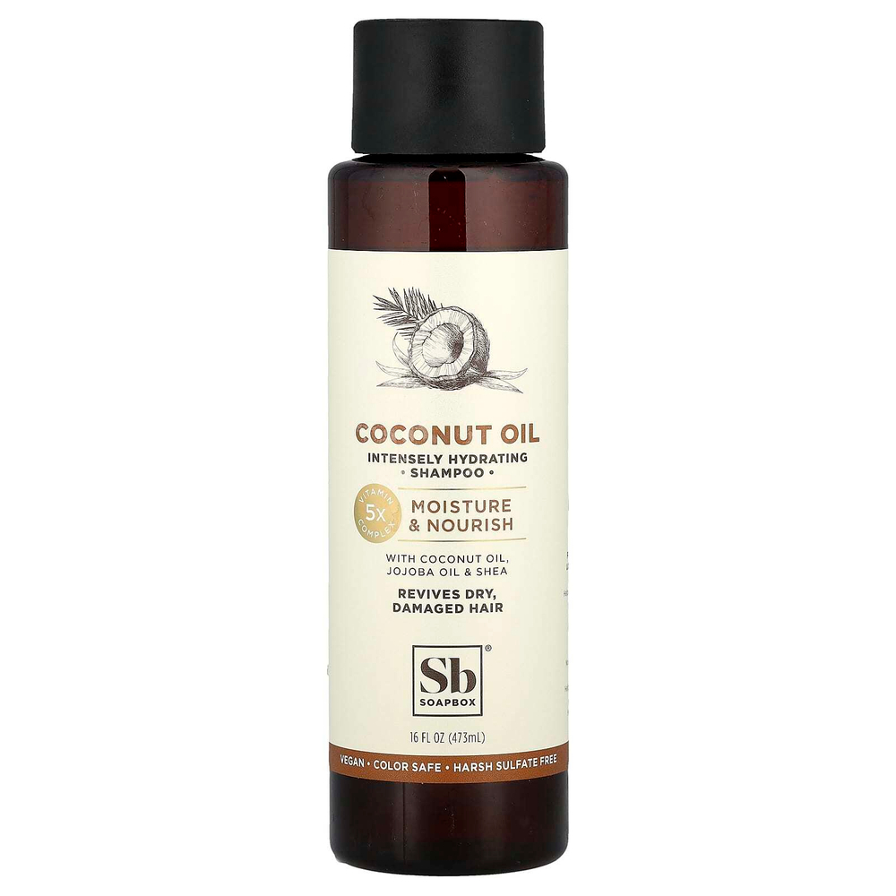 Soapbox, Шампунь с алоэ и ши, увлажняющий и питательный, кокосовое масло, 473 мл (16 жидк. унц.)