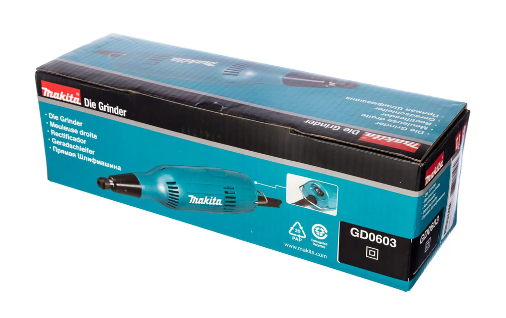 Шлифовальная машина Makita GD0603, скорость 28 000 об/мин, мощность 240 Вт