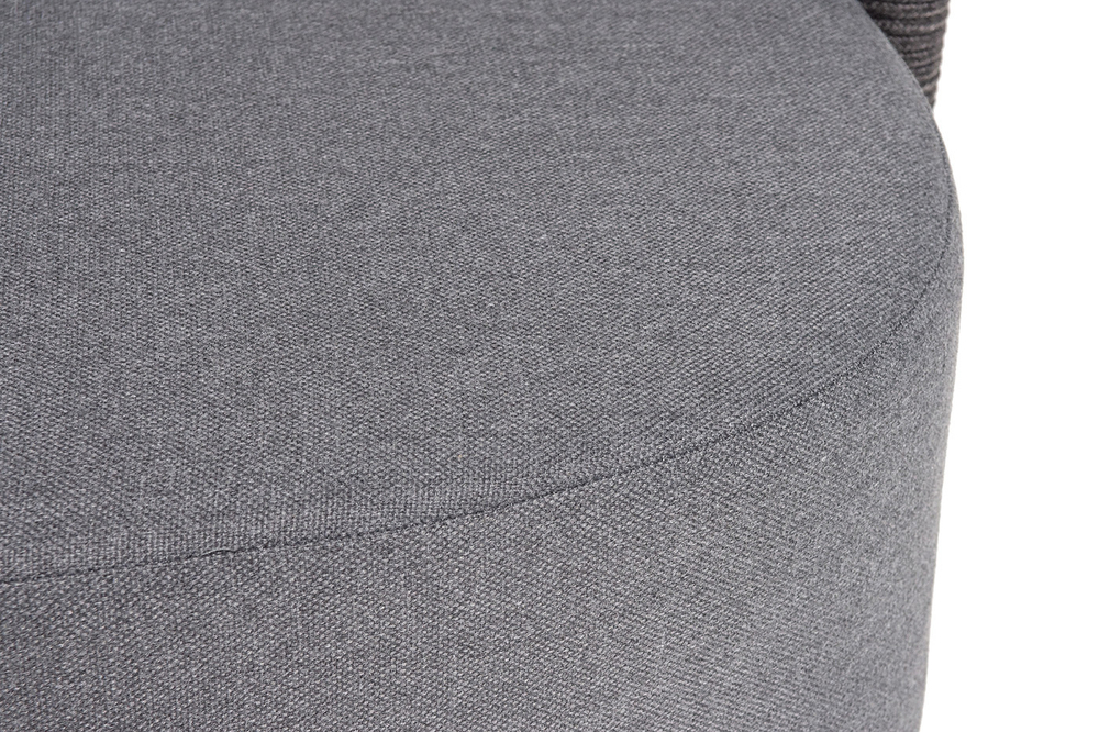 "Верона" кресло плетеное из роупа, каркас алюминий темно-серый (RAL7024) муар, роуп темно-серый круглый, ткань темно-серая 027