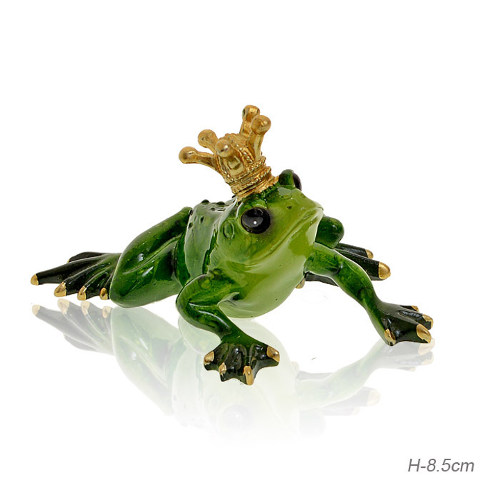 Статуэтка Лягушка в короне, полистоун 7,5 см