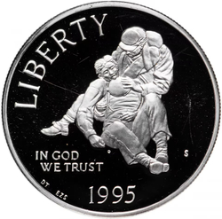 Монета 1 доллар 1995 год "Гражданская война" США