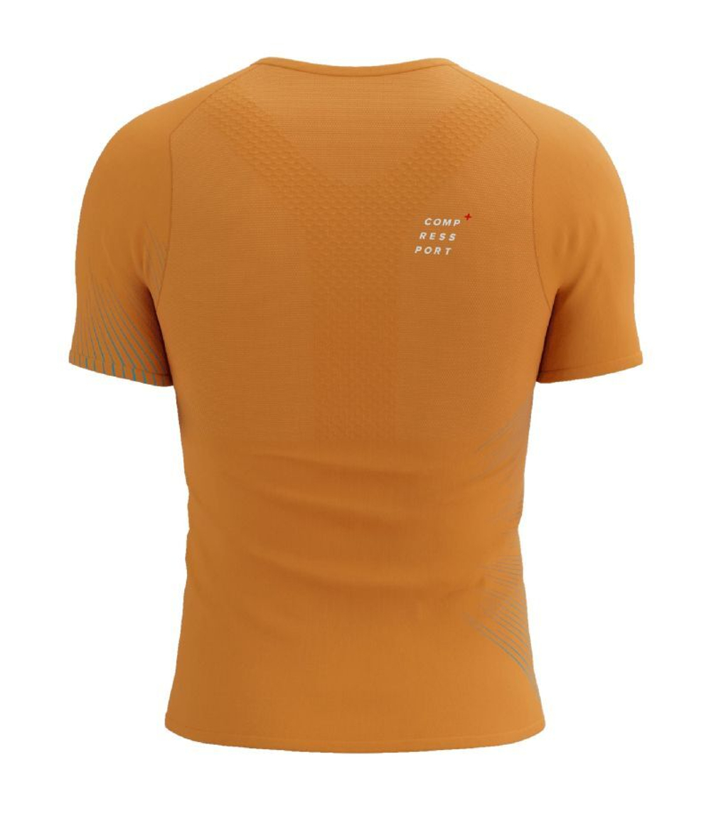 Теннисная футболка Compressport Performance SS Tshirt - autumn glory/hawaiian ocean