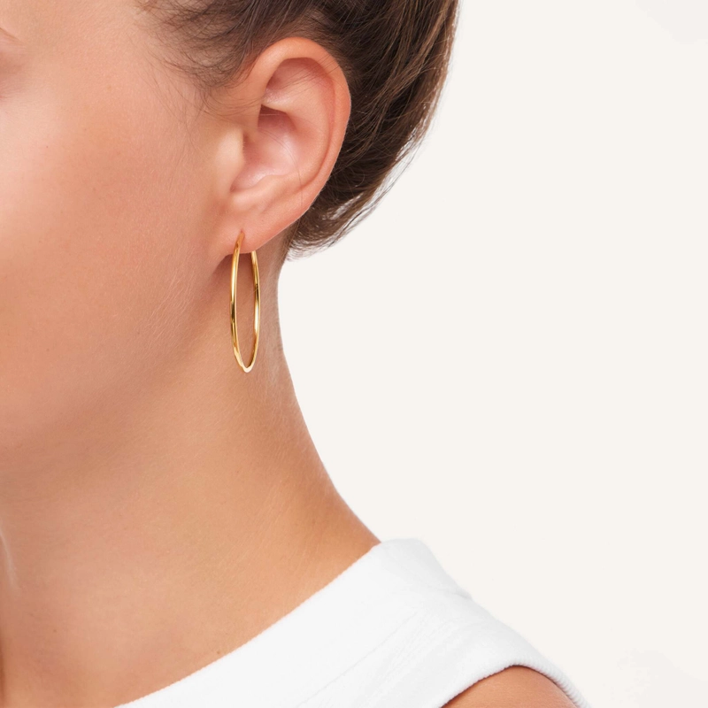 Серьги-конго Широкое Золото – 3.5 см