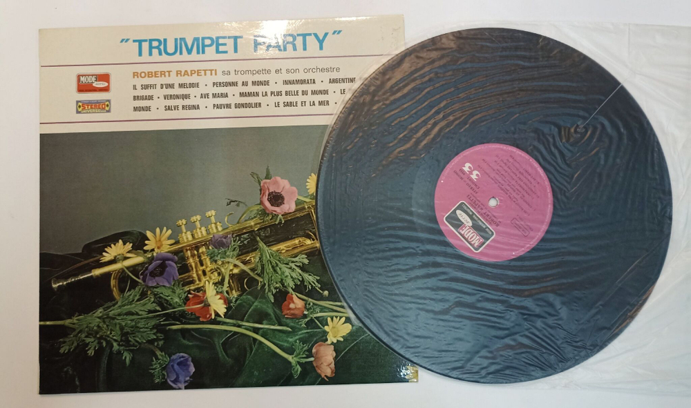 Винтажная виниловая пластинка LP Robert Rapetti Sa Trompette Et Son Orchestre Trumpet Party (France 1975)