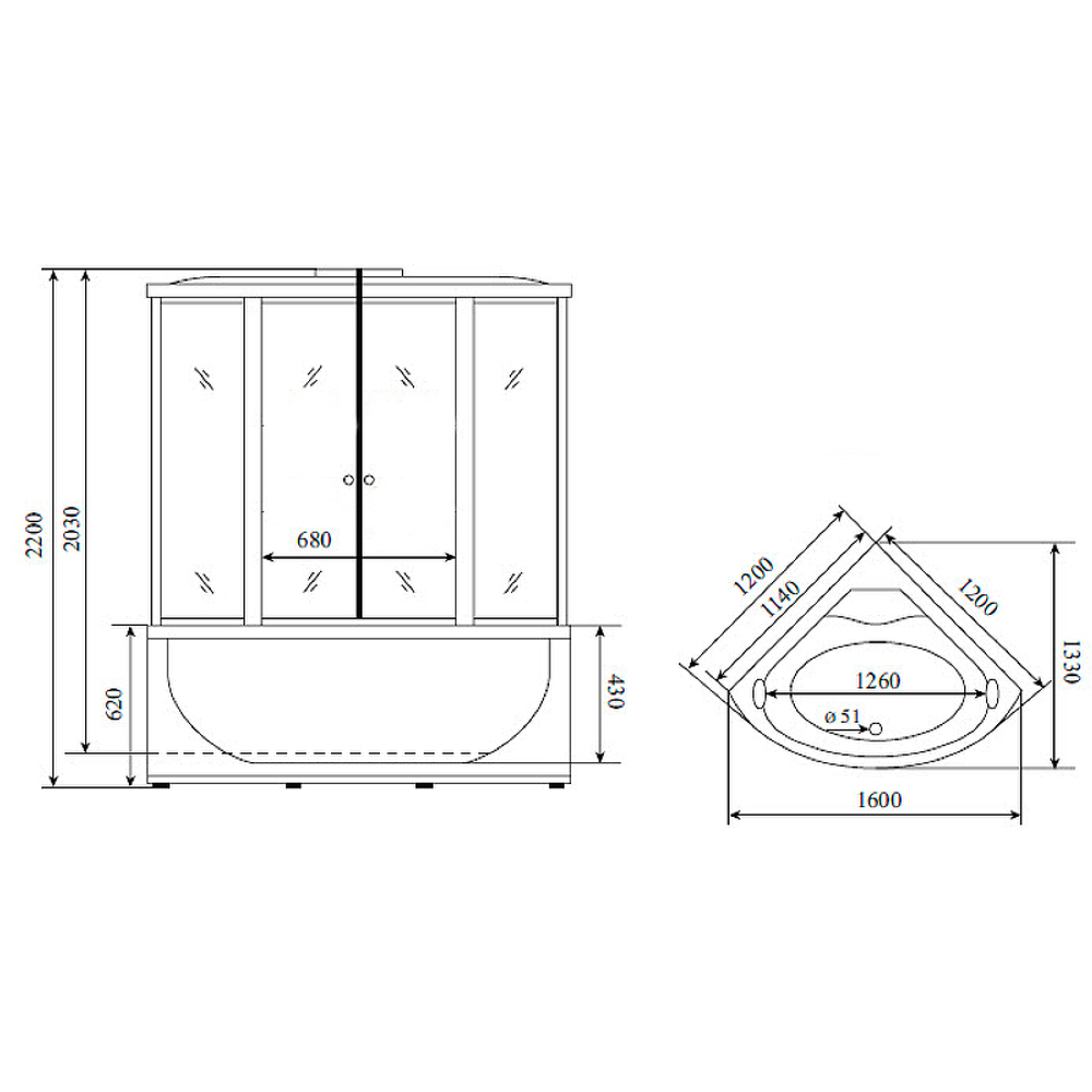 Душевой бокс Timo Standart 120x120 T-6625 S F без гидромассажа