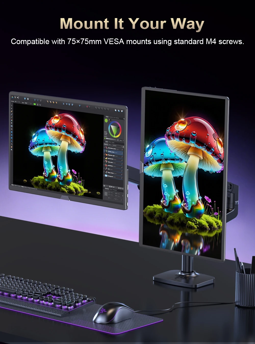 15.6" Портативный игровой монитор UPERFECT Ucolor O2 Pure 3456x2160, 60 Гц, OLED