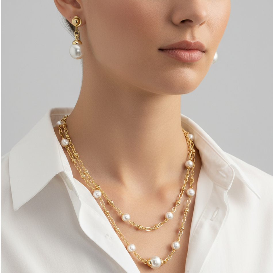 Комплект Fiore Luna, колье и серьги SG200097E-001 G