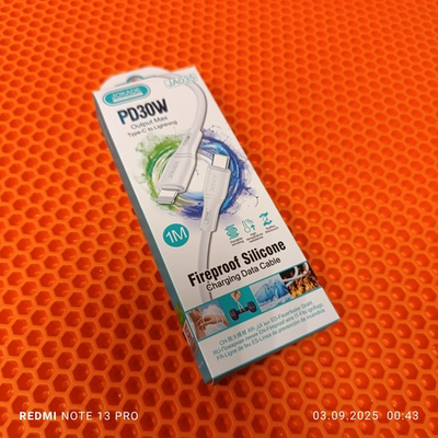 Кабель Jokade JA035 Type-C / Lightning 3А PD30W силиконовый белый 1 м