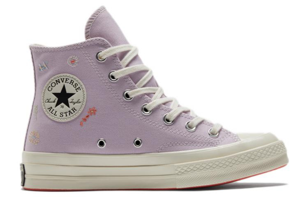 Chuck 70 Wmns Converse High "Embroidered Floral Print - Pale Amethyst" Women"s