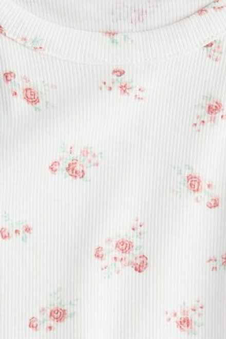 H&M Платье из хлопка в рубчика, белый