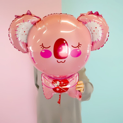 Шар (29""/74 см) Фигура, Коала с сердечком, Розовый, 1 шт. В027