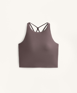 Oysho Майка Comfortlux с чашками и полосками на спине, серо-фиолетовый