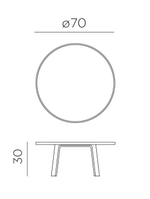 Столик пластиковый кофейный Nardi Maximo Tavolino 70 Mini, гипс