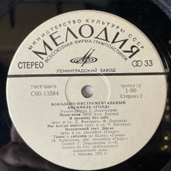 Винтажная виниловая пластинка LP Вокальный Дуэт Липс Lips и Вокально Инструментальный Ансамбль Голд Gold В Москве (СССР 1980)