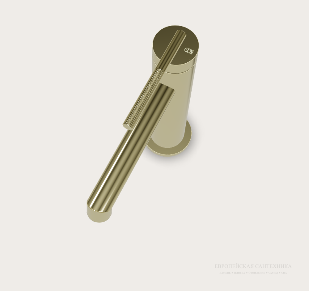 Смеситель для раковины Gessi Ingranaggio, однорычажный, с донным клапаном, цвет Brass PVD