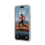 Защитный прозрачный чехол MagSafe с подставкой UAG Plasma XTE для iPhone 15 Pro Max Полупрозрачный композитный гибридный чехол со встроенной подставкой и высоким уровнем защиты при падении