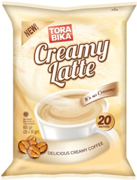Коф. напиток  CREAMY LATTE    в пакетиках   "Tora Bika" 30г.1х20шт (12) пакет