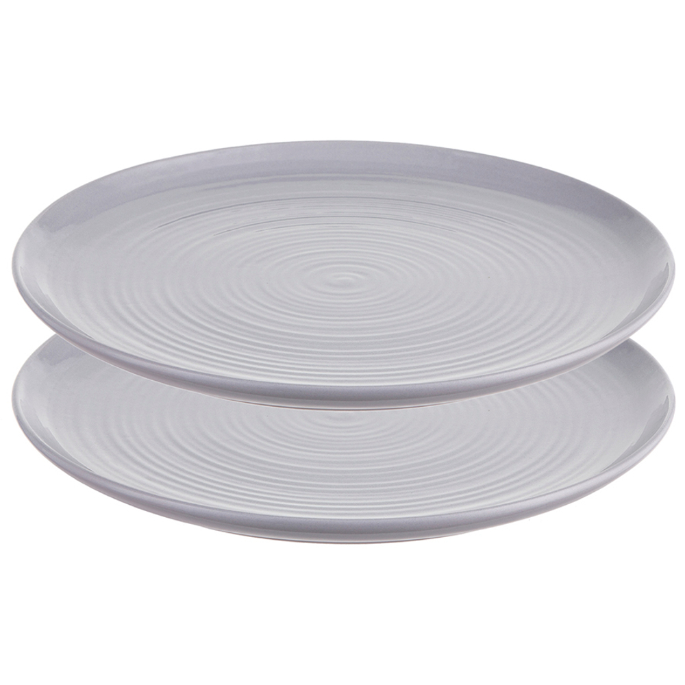 Набор обеденных тарелок in the village, D28 см, серые, 2 шт.