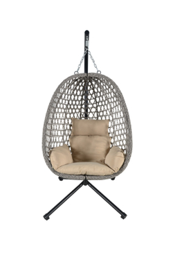 Подвесное разборное кресло из искусственного ротанга серое Мастер «Master»