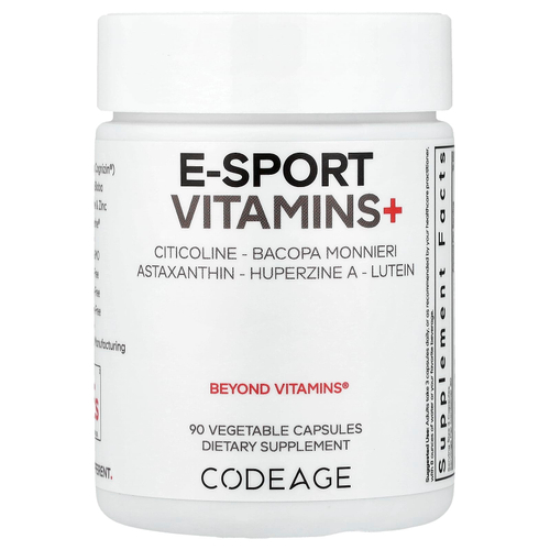 Codeage, E-Sport Vitamins +, 90 растительных капсул