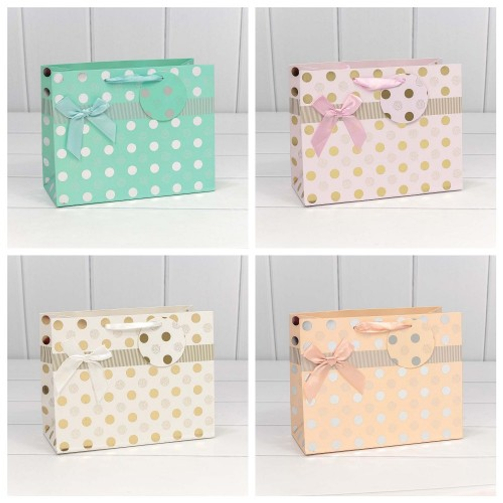 Пакет подарочный 23х18х10см "Леди" с тиснением (Микс)