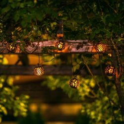 USL-S-120-PM2000 FIRE BALLS Садовая гирлянда на солнечной батарее Огненные шары. 80 светодиодов. Эффект пламени. 1xАА Ni-Mh аккумулятор в-к. IP44. TM Uniel