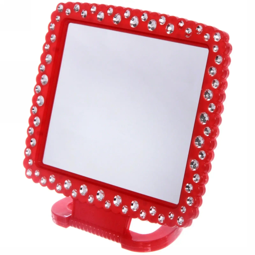 Зеркало настольное в пластиковой оправе «Белые выемки» прямоугольник, подвесное 20*16,5см