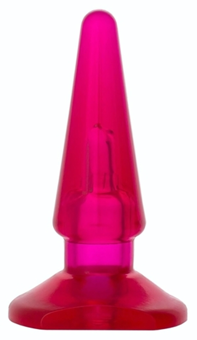 Розовая конусообразная анальная втулка BUTT PLUG - 9,5 см. (Цвет: розовый)