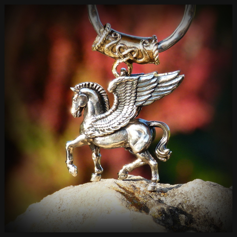 Брелок для ключей "Пегас" , мельхиор