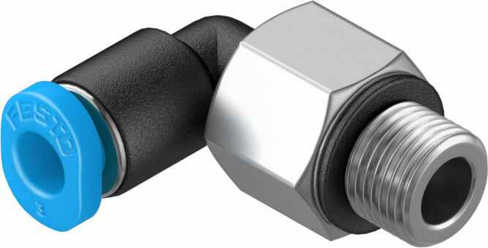 QSML-M5-3-100 Угловой штуцер с цанговым зажимом и резьбой