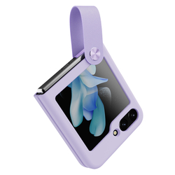 Чехол пурпурного цвета (Misty Purple) с мягким силиконовым покрытием от Nillkin для Samsung Galaxy Z Flip 5, серия Flex Flip
