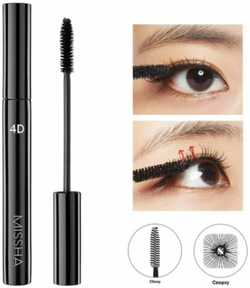Тушь для ресниц Missha "The Style 4D", удлинение, подкручивание, объем, черная, 7 г