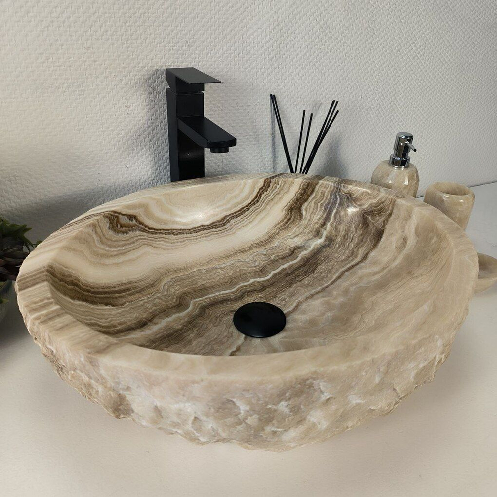 Каменная раковина из оникса Erozy White EO-04271 (51*42*15) 0213 из натурального камня