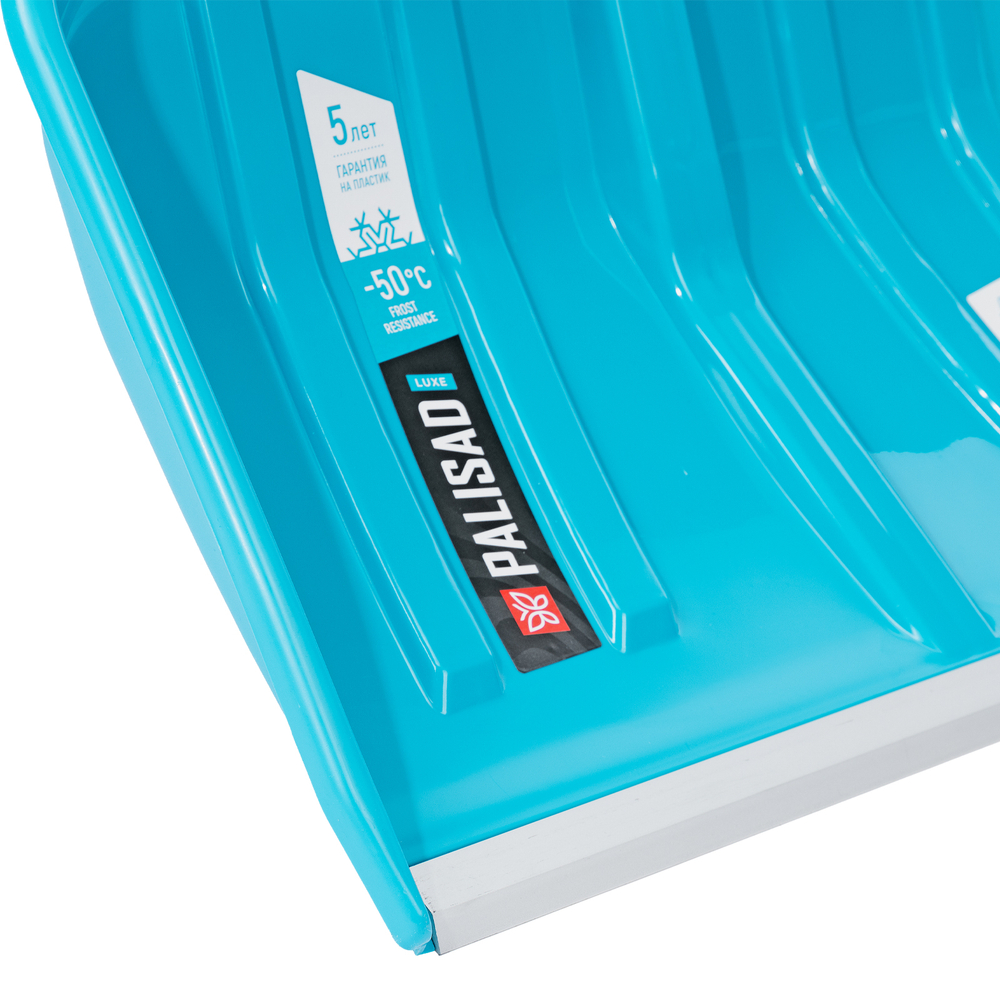 Лопата-скрепер для уборки снега, полипропилен, 550х340х1450 мм, алюминиевый черенок, ПВХ, LUXE Palisad