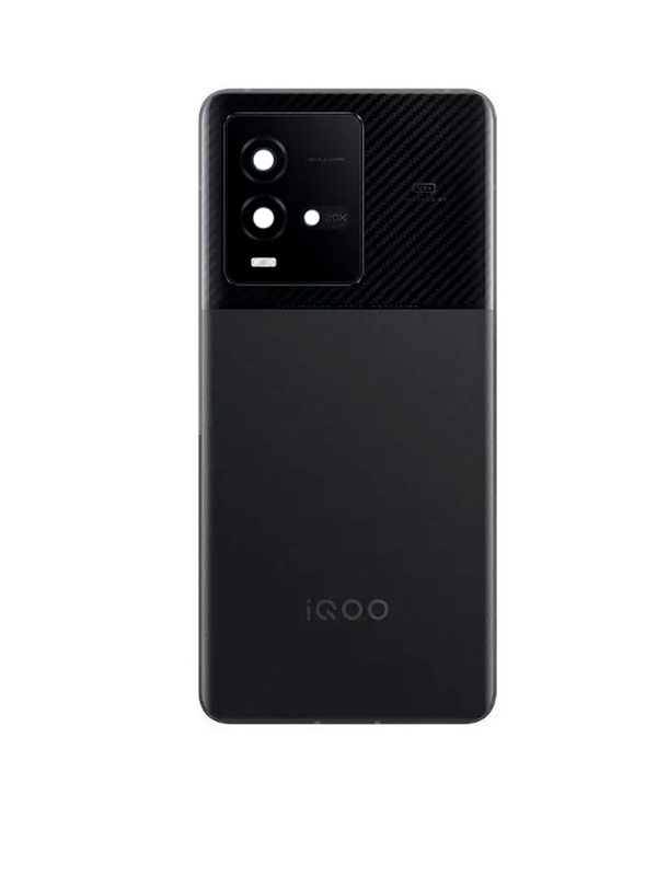 Задняя крышка для  Iqoo 10 черная (Black) со стеклом камеры