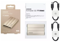 Внешний накопитель SSD 1Tb Samsung T7 Shield ( MU-PE1T0K/WW ) USB 3.2 Type C Бежевый