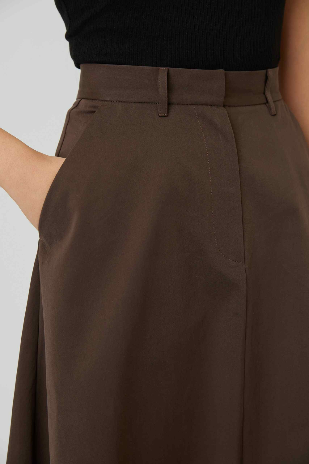 Юбка макси из коричневого хлопка