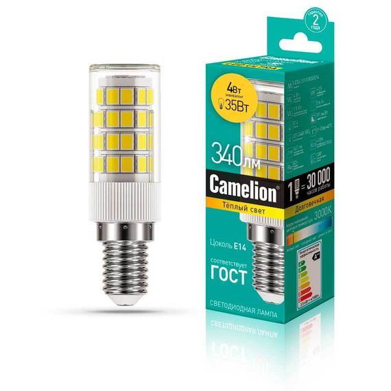 Лампа светодиодная Camelion E14 4W 3000K LED4-S105/830/E14 13155