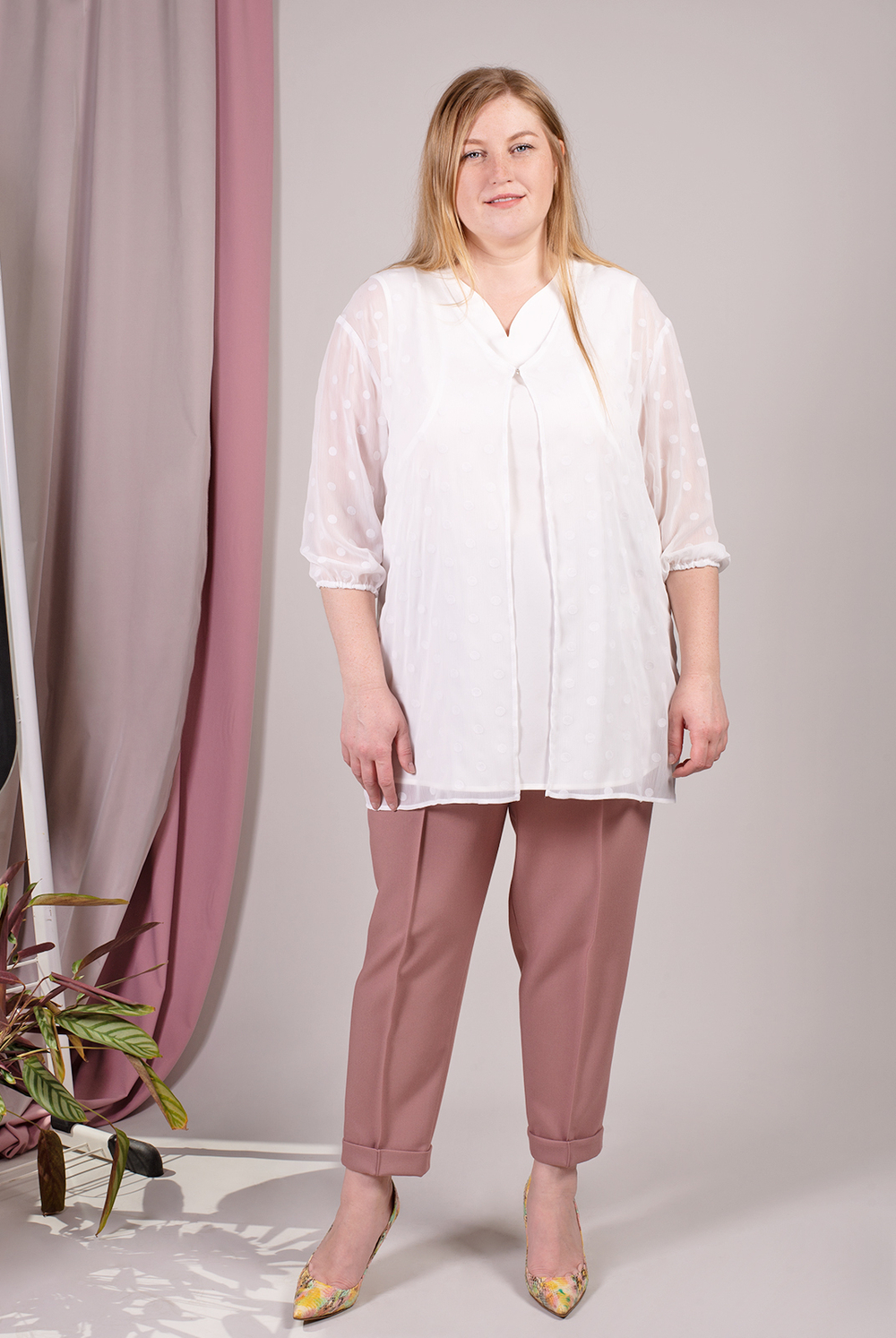 Блузка 3240зп, горох #99Г093240зп